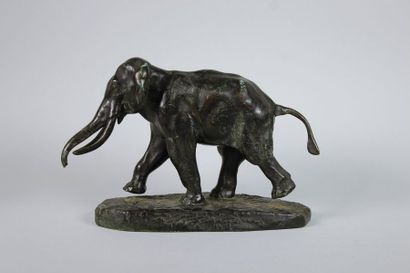 Antoine Louis BARYE (1796 - 1875) Eléphant de Cochinchine.
Epreuve en bronze à patine...
