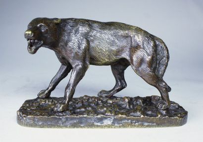 Pierre-Jules MENE (1810 - 1879) Loup.
Rare épreuve en bronze à patine nuancée. Fonte...