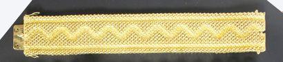 null Bracelet souple en or jaune18K (750‰) à maille polonaise polie ou amatie formant...