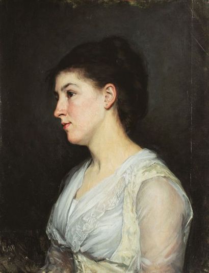 Maria Constantinovna BASHKIRTSEFF (1860 - 1884) (attribué à) Portrait de Madame Clothilde...
