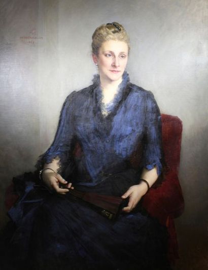 Alphonse MONCHABLON (1835-1907) Portrait.
Huile sur toile signée en haut à gauche.
117...