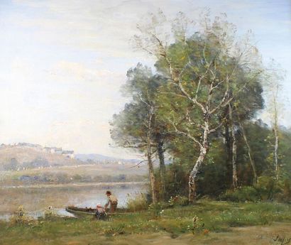 Louis Aimé JAPY (1840-1916) Paysage de Ville d'Avray.
Huile sur toile signée en bas...