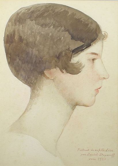 STEPANOFF Portrait de jeune fille, 1925.
Aquarelle signée et datée en bas à droite.
31...