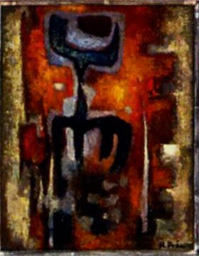 Raymond PREAUX (1916-1997) Composition abstraite.
Huile sur toile signée en bas à...