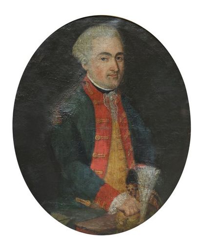 École FRANÇAISE du XVIIIe siècle Portrait présumé de François de la Poterie, lieutenant...