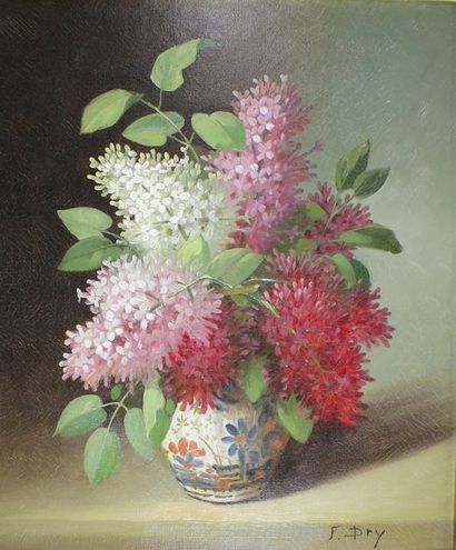 Camille N. DRY (XIXe siècle) Les lilas.
Huile sur toile signée en bas à droite.
55...