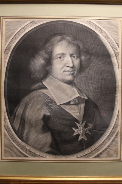 Ecole du XVIIe siècle. Portrait de François de Harlay (1625-1695), archevêque de...