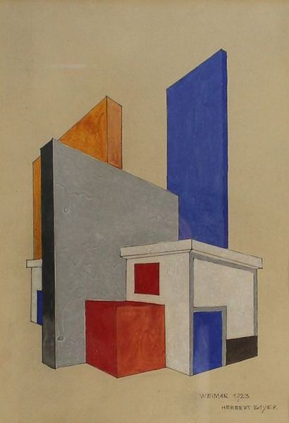 Herbert BAYER (1900-1985) Architecture, 1923.
Gouache signée, située à Weimar et...
