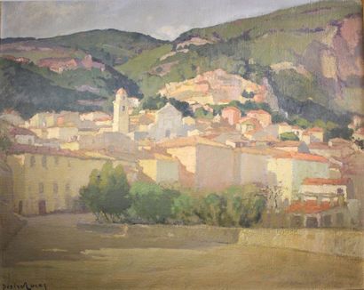 Louis Marie DESIRE-LUCAS (1869-1949) Sur la place d'un village provençal.
Huile sur...