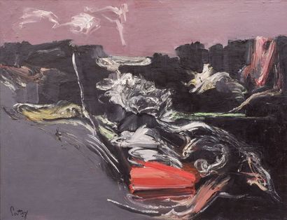 Henri PATEZ (1927-2014) Composition.
Huile sur toile signée en bas à gauche.
90 x...