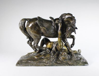 Théodore GECHTER (1796-1844) Amazone.
Epreuve en bronze à patine brun nuancé. Fonte...