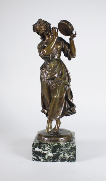 Charles CUMBERWORTH (1811 - 1852) La danseuse au tambourin.
Epreuve en bronze à patine...
