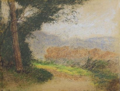 Lucien PISSARRO (1863-1944) Chemin à Eragny
Pastel
31 x 23 cm
Pliure verticale sur...