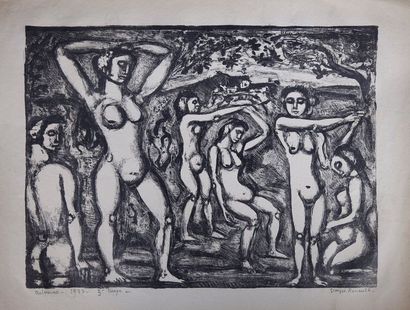 Georges ROUAULT (1871-1958) Automne, 1933.
Lithographie. Belle épreuve sur vergé...