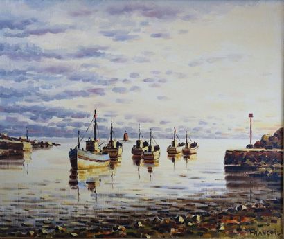 Marcel FRANÇOIS (1908-1987) Le port.
Huile sur toile signée en bas à droite.
46 x...