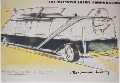 Raymond LOEWY (1893-1986) Transportation Misc 55.
Planche de travail lithographique...