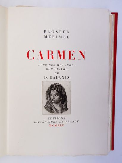 null Prosper MÉRIMÉE. Carmen. Paris, Editions Littéraires de France, 1945. In-4,...