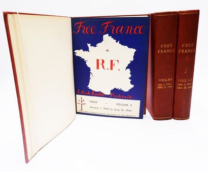 null FREE FRANCE. New York, Free French Press, 1942-1944. 3 volumes in-4, bradel...
