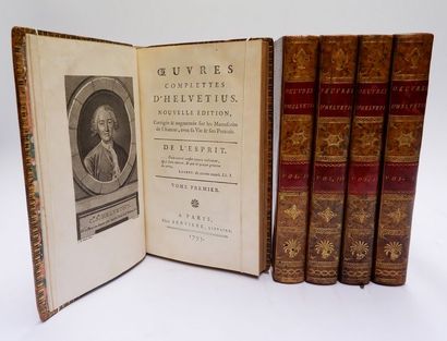 null Claude Adrien HELVETIUS. Œuvres complettes… Paris, Servière, 1795. 5 volumes...