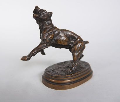null Isidore BONHEUR (1827-1901)
Chienne bondissant.
Epreuve en bronze à patine brun...