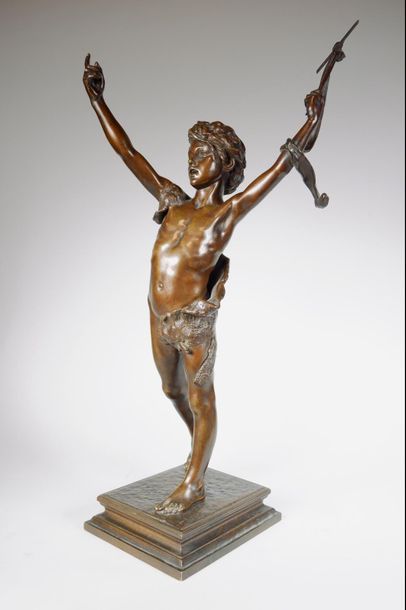 null Jules Isidore LAFRANCE (1841-1881)
Saint Jean-Baptiste.
Epreuve en bronze à...