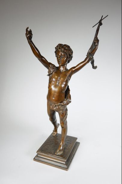null Jules Isidore LAFRANCE (1841-1881)
Saint Jean-Baptiste.
Epreuve en bronze à...