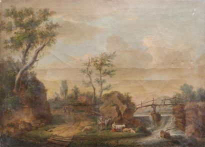 null Ecole française vers 1800
Les paysannes à la cascade.
51 x 70 cm