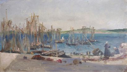 null Gabriel Edouard THURNER (1846-1907)
Les pêcheurs.
Huile sur toile signée en...