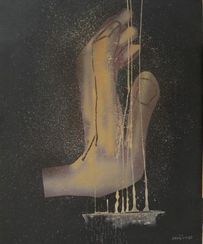 null Ladislas KIJNO (1921-2012)
Main de bouddha, 1983.
Acrylique sur toile signée...