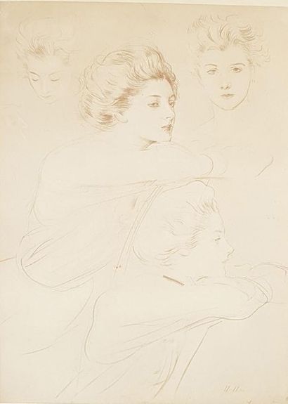 null Ensemble de quatre estampes :
- Paul HELLEU (1859–1927). La Parisienne. Lithographie...