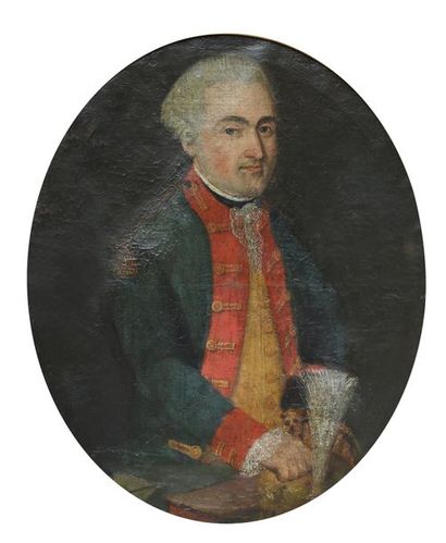  Ecole française du XVIIIe siècle Portrait présumé de François de la Poterie, lieutenant...