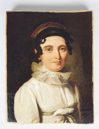  Entourage de Louis Léopold BOILLY (1761-1845) Portrait d'homme et de femme. Deux...