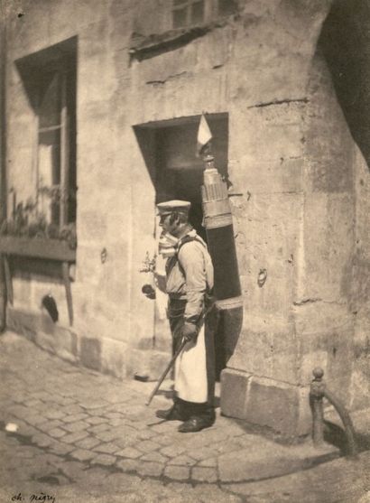 Charles NEGRE (Grasse 1820-1880) Le marchand de coco, Paris Vers 1852 Épreuve sur...