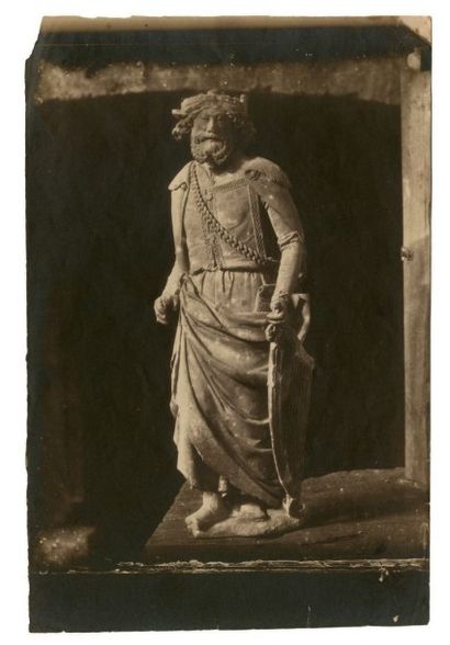 Charles NEGRE (Grasse 1820-1880) Moulage en plâtre d'une statue du roi David [cathédrale...