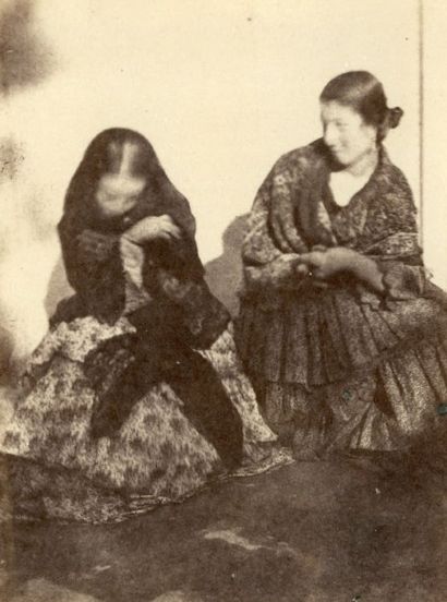 Alphonse DELAUNAY (Rouen 1827-Paris 1906) Types de femmes espagnoles 1854 Épreuve...