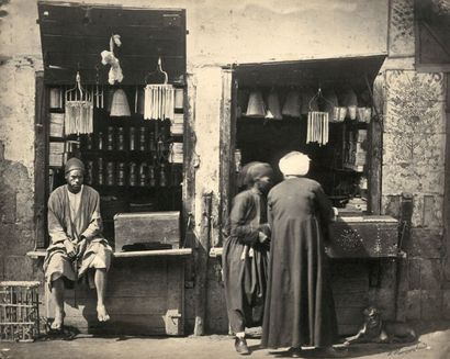 Wilhelm HAMMERSCHMIDT Un magasin arabe au Caire Vers 1865 Épreuve sur papier albuminé...