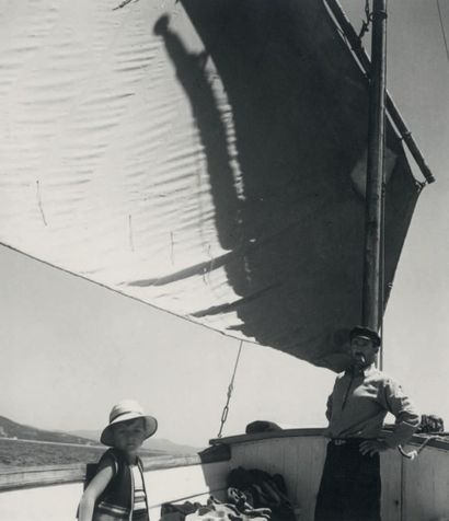 Maurice TABARD (Lyon 1897-Nice 1984) Sortie sur l'eau 3 photographies présentée en...
