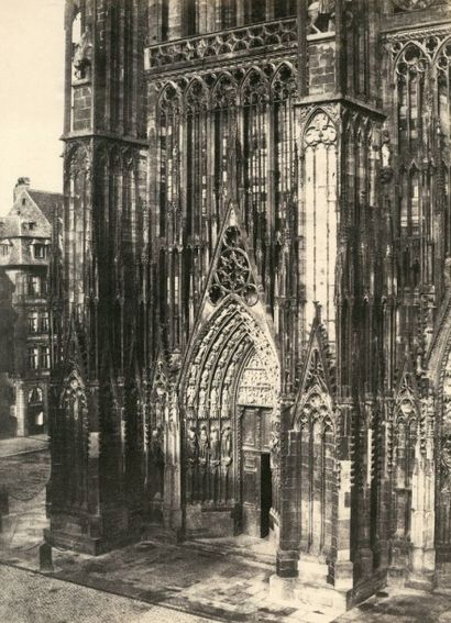 Charles MARVILLE (Paris 1813-1879) Cathédrale de Strasbourg. Grand Portail Vers 1853...