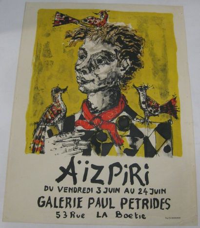 AIZPIRI Paul, Né en 1919 Galerie Paul Pétrides, Paris, circa 1960, lithographie originale,...