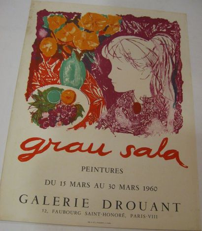 GRAU-SALA Emilio, 1911-1975 Galerie Drouant, Paris, 1960, Lithographie Desjobert,...