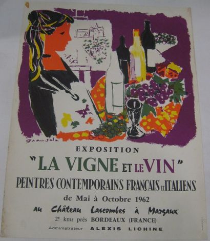 GRAU-SALA Emilio, 1911-1975 La vigne et le Vin, Bordeaux 1962, Lithographie Deniaud,...