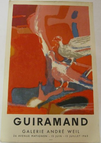 GUIRAMAND Paul, Né en 1926 Galerie André Weil, Paris, 1963, Lithographie Mourlot...