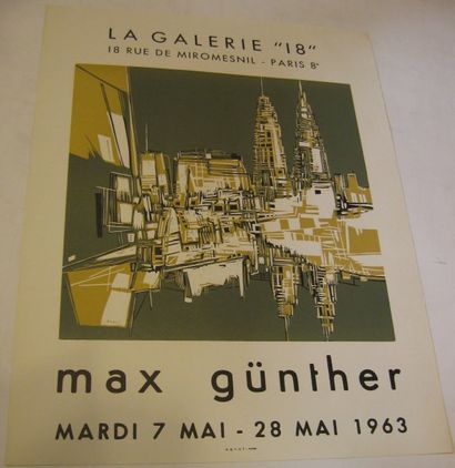 GUNTHER Max, 1934-1974 La Galerie 18, Paris, 1963, Lithographie A.G.R.A.F, 647 x...