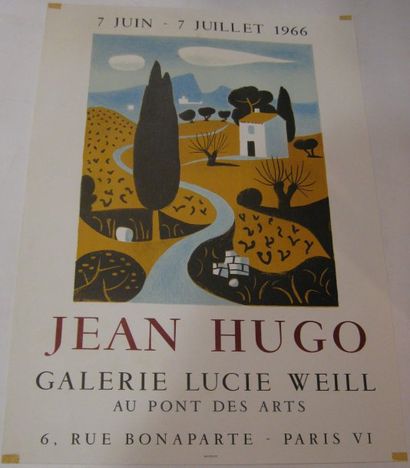 HUGO Jean , 1894-1984 Galerie Lucie Weill, Au pont des Arts, Paris, 1966, Lithographie...