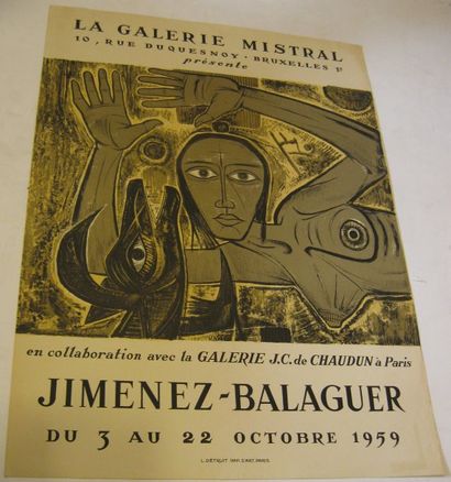 JIMENEZ-BALAGUER Laurent, Né en 1936 La Galerie Mistral, Bruxelles, 1959, Lithographie...