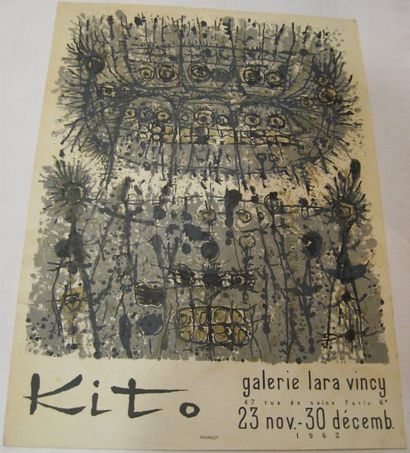 KITO Akira , né en 1925 Galerie Lara Vincy, Paris, 1962, Lithographie originale Mourlot,...
