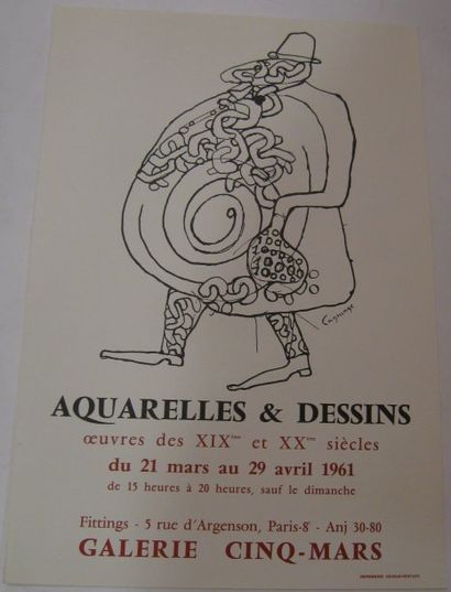 LAGRANGE Jacques, 1917-1995 Aquarelles et Dessins, Galerie Cinq-Mars, Paris, 1961,...