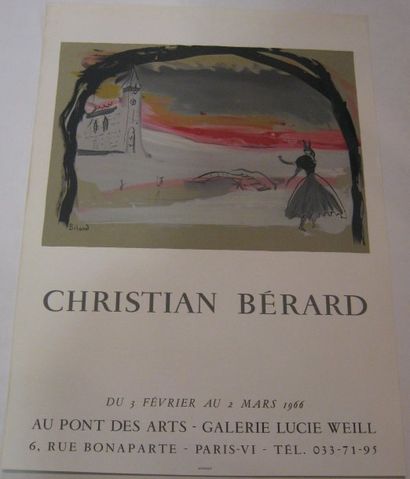 BERARD Christian, 1902-1949 Au pont des Arts, Galerie Lucie Weill, Paris 1966, Lithographie...