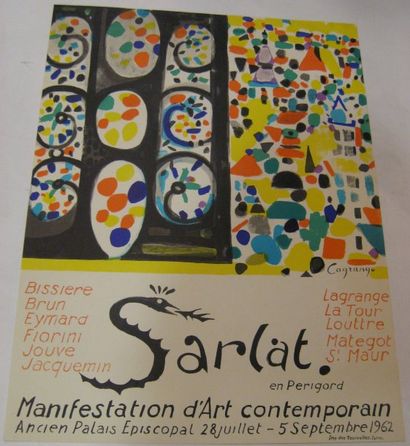 LAGRANGE Jacques, 1917-1995 Manifestation d'Art Contemporain, Sarlat, 1962, Lithographie...