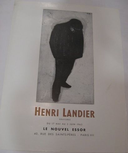 LANDIER Henri, Né en 1935 Gravures, Galerie Le Nouvel Essor, Paris, 1963, Imprimerie...